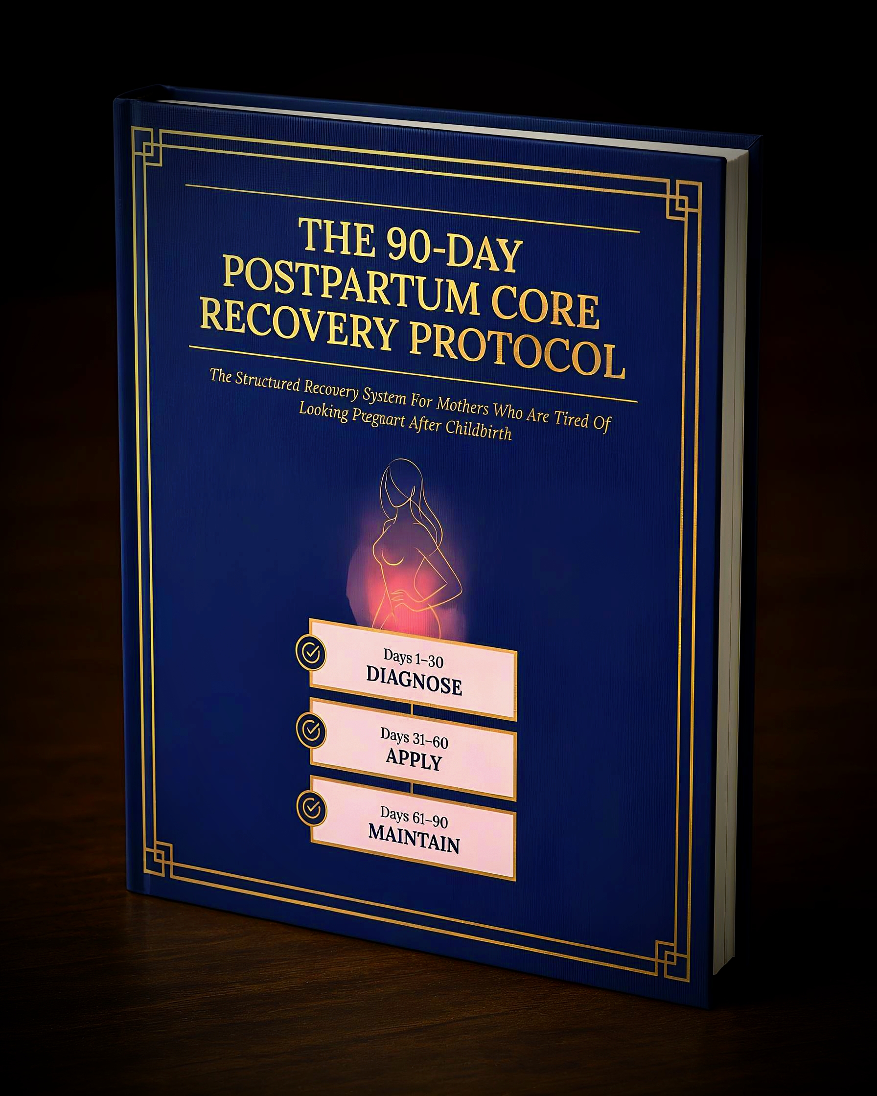 The 90-Day Postpartum Core Recovery Protocol book mockup